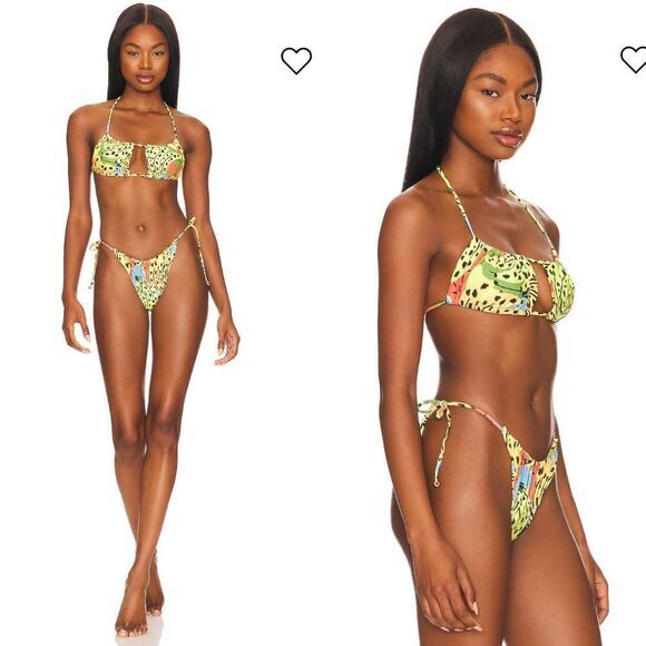 NEW SET Free People It's Now Cool Square Tie Bikini set, size M - Picture 2 of 16